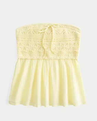 Easy Crochet-Style Strapless Babydoll Top,Easy Crochet-Style Strapless Babydoll Top Easy Crochet-Style Strapless Babydoll Top,Easy Crochet-Style Strapless Babydoll Top