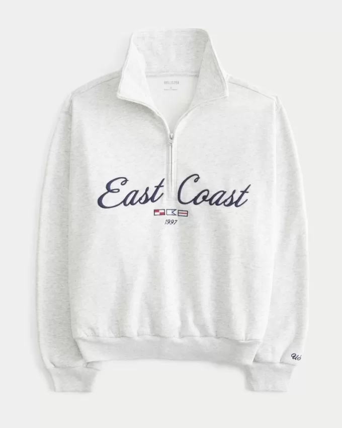 Easy East Coast Graphic Half-Zip Sweatshirt,Easy East Coast Graphic Half-Zip Sweatshirt Easy East Coast Graphic Half-Zip Sweatshirt,Easy East Coast Graphic Half-Zip Sweatshirt