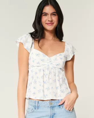 Easy Flutter Sleeve Babydoll Top,Easy Flutter Sleeve Babydoll Top Easy Flutter Sleeve Babydoll Top,Easy Flutter Sleeve Babydoll Top