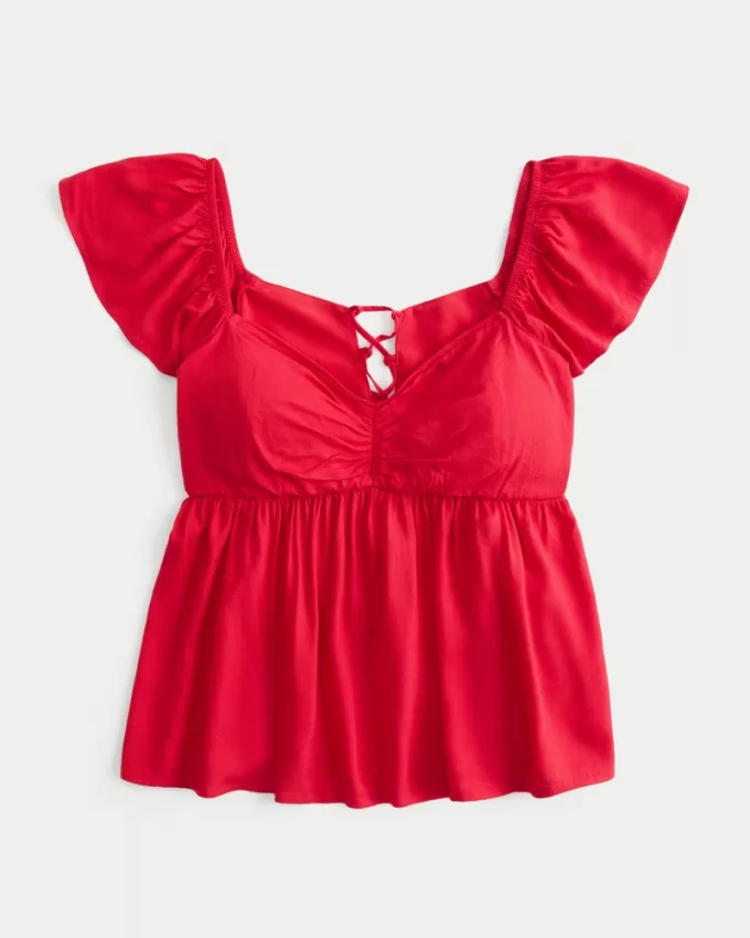 Easy Flutter Sleeve Babydoll Top,Easy Flutter Sleeve Babydoll Top Easy Flutter Sleeve Babydoll Top,Easy Flutter Sleeve Babydoll Top