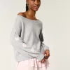 Easy Heart Graphic Off-the-Shoulder Sweater,Easy Heart Graphic Off-the-Shoulder Sweater Easy Heart Graphic Off-the-Shoulder Sweater,Easy Heart Graphic Off-the-Shoulder Sweater