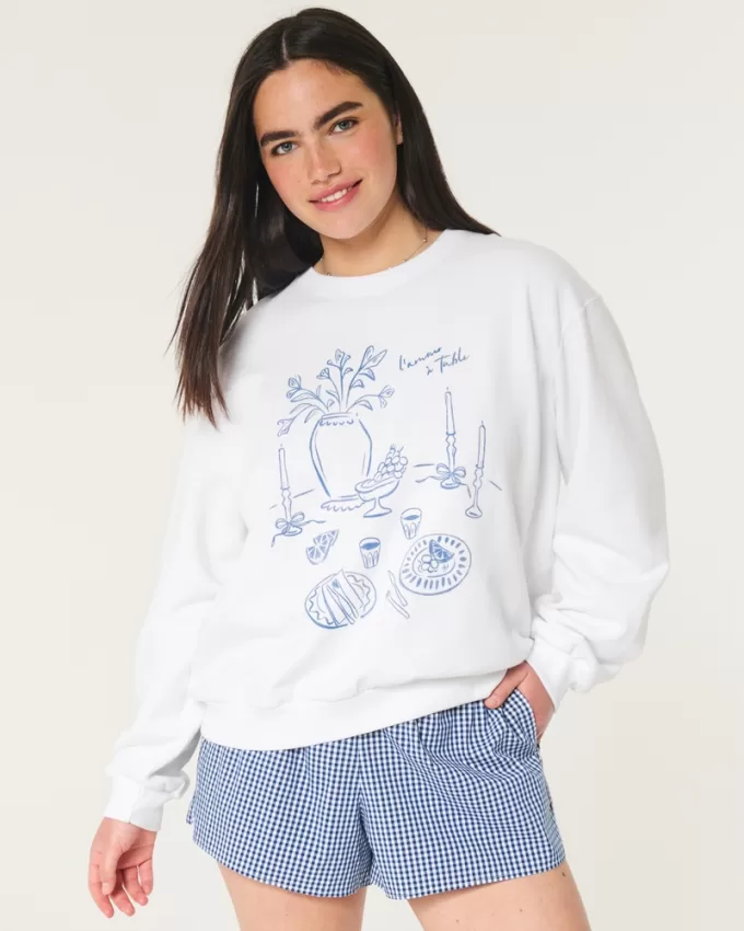 Easy L’Amour à Table Graphic Crew Sweatshirt,Easy L’Amour à Table Graphic Crew Sweatshirt Easy L’Amour à Table Graphic Crew Sweatshirt,Easy L’Amour à Table Graphic Crew Sweatshirt