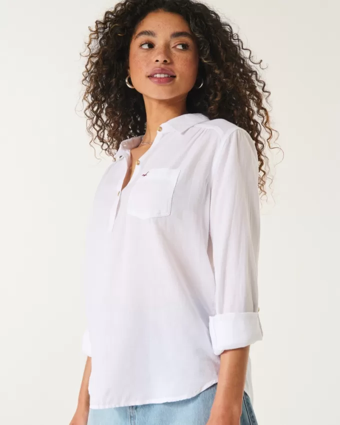 Easy Lightweight Cotton Popover Shirt,Easy Lightweight Cotton Popover Shirt Easy Lightweight Cotton Popover Shirt,Easy Lightweight Cotton Popover Shirt