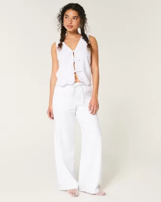 Easy Linen-Blend Tie-Front Vest,Easy Linen-Blend Tie-Front Vest Easy Linen-Blend Tie-Front Vest,Easy Linen-Blend Tie-Front Vest