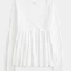 Easy Long-Sleeve Pointelle Babydoll Top,Easy Long-Sleeve Pointelle Babydoll Top Easy Long-Sleeve Pointelle Babydoll Top,Easy Long-Sleeve Pointelle Babydoll Top