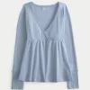 Easy Long-Sleeve Pointelle Babydoll Top,Easy Long-Sleeve Pointelle Babydoll Top Easy Long-Sleeve Pointelle Babydoll Top,Easy Long-Sleeve Pointelle Babydoll Top