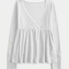 Easy Long-Sleeve Pointelle Babydoll Top,Easy Long-Sleeve Pointelle Babydoll Top Easy Long-Sleeve Pointelle Babydoll Top,Easy Long-Sleeve Pointelle Babydoll Top