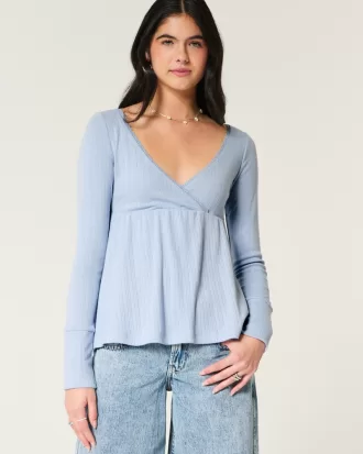 Easy Long-Sleeve Pointelle Babydoll Top,Easy Long-Sleeve Pointelle Babydoll Top Easy Long-Sleeve Pointelle Babydoll Top,Easy Long-Sleeve Pointelle Babydoll Top