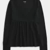 Easy Long-Sleeve Pointelle Babydoll Top,Easy Long-Sleeve Pointelle Babydoll Top Easy Long-Sleeve Pointelle Babydoll Top,Easy Long-Sleeve Pointelle Babydoll Top