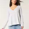 Easy Long-Sleeve Pointelle Babydoll Top,Easy Long-Sleeve Pointelle Babydoll Top Easy Long-Sleeve Pointelle Babydoll Top,Easy Long-Sleeve Pointelle Babydoll Top