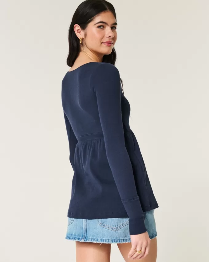 Easy Long-Sleeve Square-Neck Babydoll Top,Easy Long-Sleeve Square-Neck Babydoll Top Easy Long-Sleeve Square-Neck Babydoll Top,Easy Long-Sleeve Square-Neck Babydoll Top
