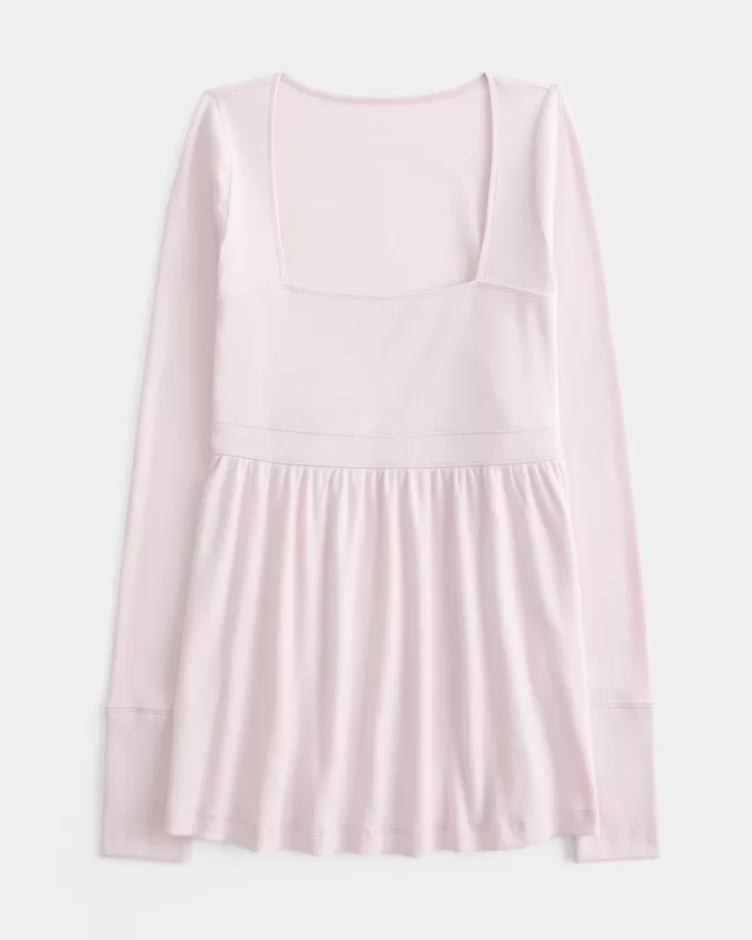 Easy Long-Sleeve Square-Neck Babydoll Top,Easy Long-Sleeve Square-Neck Babydoll Top Easy Long-Sleeve Square-Neck Babydoll Top,Easy Long-Sleeve Square-Neck Babydoll Top