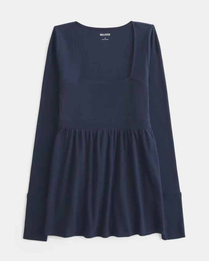 Easy Long-Sleeve Square-Neck Babydoll Top,Easy Long-Sleeve Square-Neck Babydoll Top Easy Long-Sleeve Square-Neck Babydoll Top,Easy Long-Sleeve Square-Neck Babydoll Top