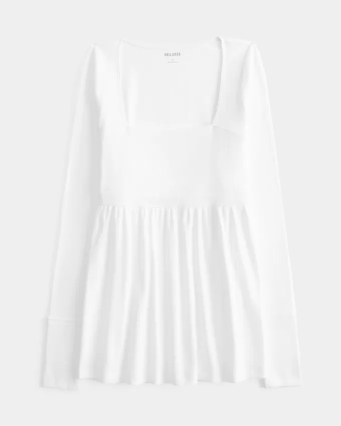 Easy Long-Sleeve Square-Neck Babydoll Top,Easy Long-Sleeve Square-Neck Babydoll Top Easy Long-Sleeve Square-Neck Babydoll Top,Easy Long-Sleeve Square-Neck Babydoll Top