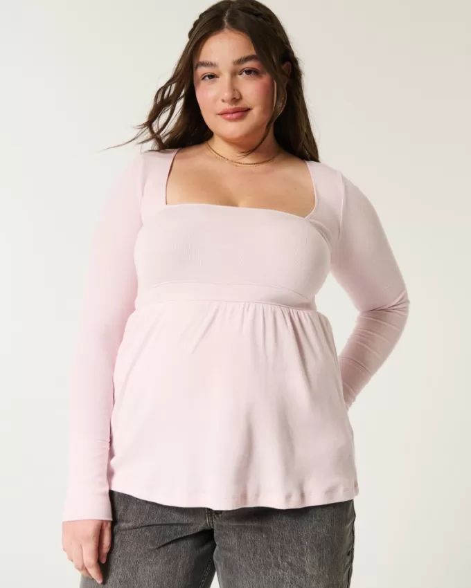 Easy Long-Sleeve Square-Neck Babydoll Top,Easy Long-Sleeve Square-Neck Babydoll Top Easy Long-Sleeve Square-Neck Babydoll Top,Easy Long-Sleeve Square-Neck Babydoll Top