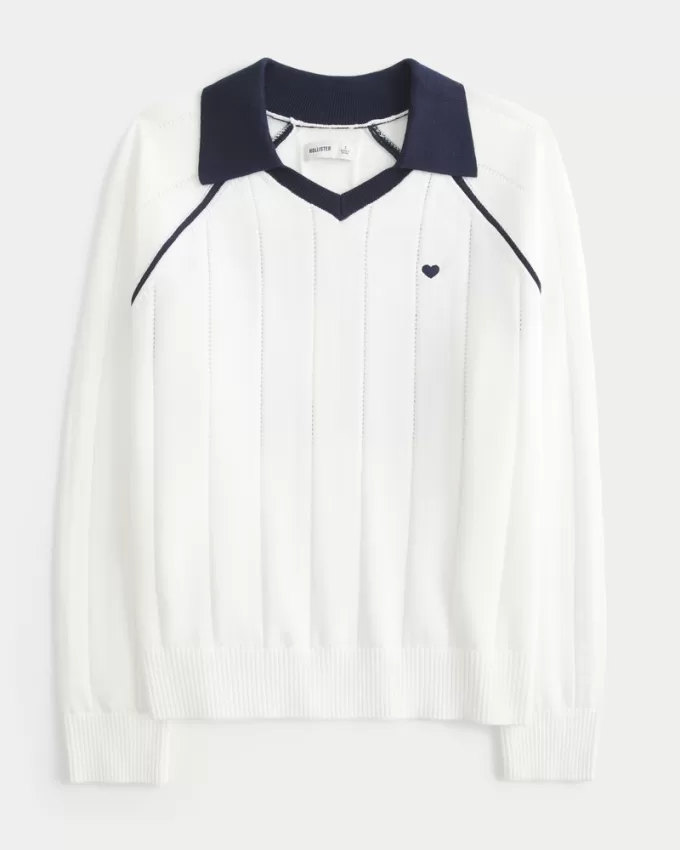 Easy Long-Sleeve Sweater Polo,Easy Long-Sleeve Sweater Polo Easy Long-Sleeve Sweater Polo,Easy Long-Sleeve Sweater Polo