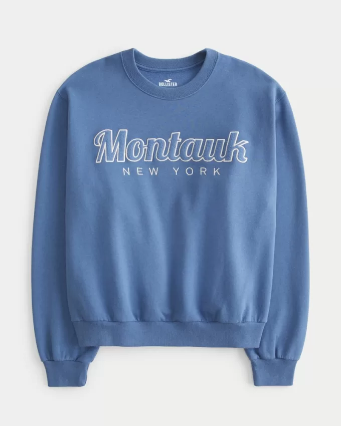 Easy Montauk New York Graphic Crew Sweatshirt,Easy Montauk New York Graphic Crew Sweatshirt Easy Montauk New York Graphic Crew Sweatshirt,Easy Montauk New York Graphic Crew Sweatshirt