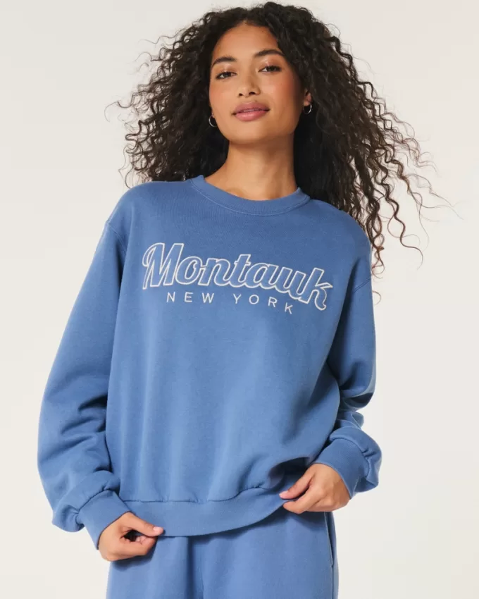 Easy Montauk New York Graphic Crew Sweatshirt,Easy Montauk New York Graphic Crew Sweatshirt Easy Montauk New York Graphic Crew Sweatshirt,Easy Montauk New York Graphic Crew Sweatshirt