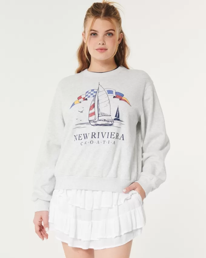 Easy New Riviera Croatia Graphic Crew Sweatshirt,Easy New Riviera Croatia Graphic Crew Sweatshirt Easy New Riviera Croatia Graphic Crew Sweatshirt,Easy New Riviera Croatia Graphic Crew Sweatshirt
