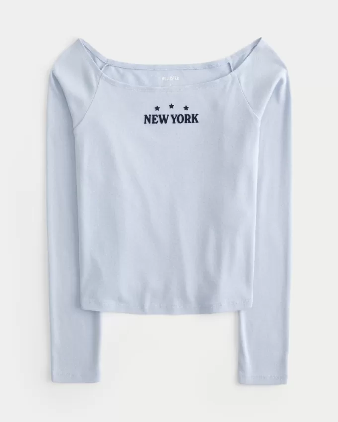 Easy New York Graphic Off-the-Shoulder Top,Easy New York Graphic Off-the-Shoulder Top Easy New York Graphic Off-the-Shoulder Top,Easy New York Graphic Off-the-Shoulder Top