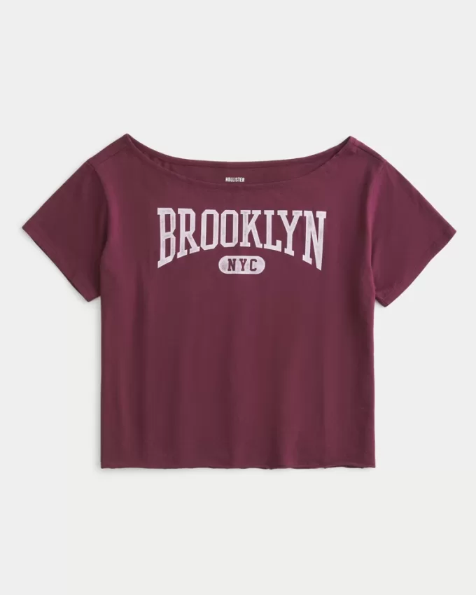 Easy Off-the-Shoulder Brooklyn Graphic Tee,Easy Off-the-Shoulder Brooklyn Graphic Tee Easy Off-the-Shoulder Brooklyn Graphic Tee,Easy Off-the-Shoulder Brooklyn Graphic Tee