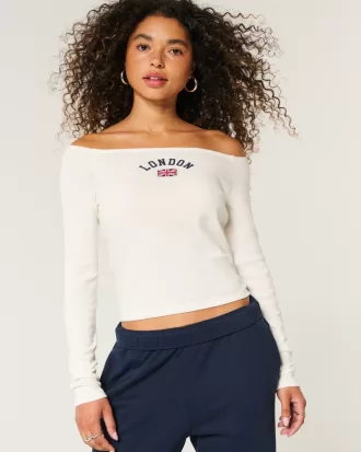Easy Off-the-Shoulder London Graphic Tee,Easy Off-the-Shoulder London Graphic Tee Easy Off-the-Shoulder London Graphic Tee,Easy Off-the-Shoulder London Graphic Tee