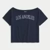 Easy Off-the-Shoulder Los Angeles Graphic Tee,Easy Off-the-Shoulder Los Angeles Graphic Tee Easy Off-the-Shoulder Los Angeles Graphic Tee,Easy Off-the-Shoulder Los Angeles Graphic Tee