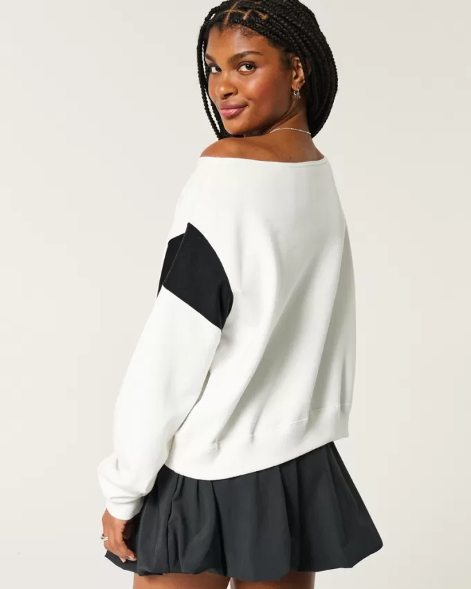 Easy Off-the-Shoulder Miami Graphic Sweatshirt,Easy Off-the-Shoulder Miami Graphic Sweatshirt Easy Off-the-Shoulder Miami Graphic Sweatshirt,Easy Off-the-Shoulder Miami Graphic Sweatshirt