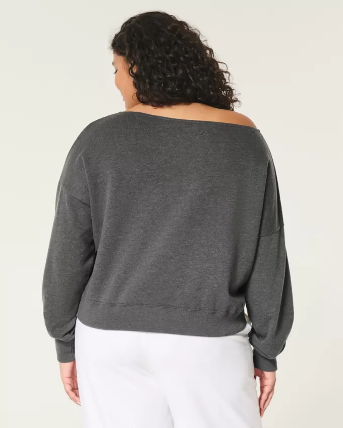 Easy Off-the-Shoulder Terry Sweatshirt,Easy Off-the-Shoulder Terry Sweatshirt Easy Off-the-Shoulder Terry Sweatshirt,Easy Off-the-Shoulder Terry Sweatshirt