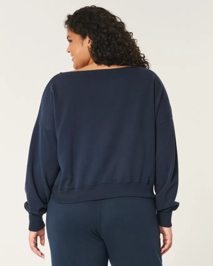 Easy Off-the-Shoulder Terry Sweatshirt,Easy Off-the-Shoulder Terry Sweatshirt Easy Off-the-Shoulder Terry Sweatshirt,Easy Off-the-Shoulder Terry Sweatshirt