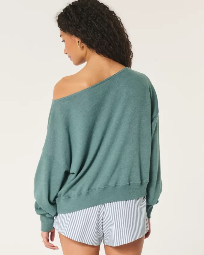 Easy Off-the-Shoulder Terry Sweatshirt,Easy Off-the-Shoulder Terry Sweatshirt Easy Off-the-Shoulder Terry Sweatshirt,Easy Off-the-Shoulder Terry Sweatshirt
