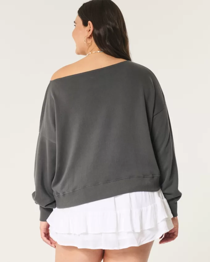 Easy Off-the-Shoulder Terry Sweatshirt,Easy Off-the-Shoulder Terry Sweatshirt Easy Off-the-Shoulder Terry Sweatshirt,Easy Off-the-Shoulder Terry Sweatshirt