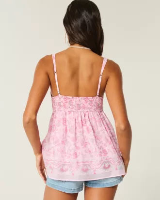 Easy Ruched Chiffon Babydoll Top,Easy Ruched Chiffon Babydoll Top