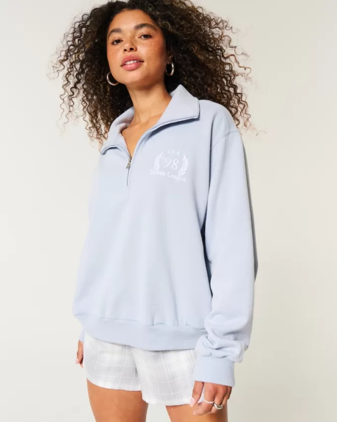 Easy Tennis Graphic Half-Zip Sweatshirt,Easy Tennis Graphic Half-Zip Sweatshirt Easy Tennis Graphic Half-Zip Sweatshirt,Easy Tennis Graphic Half-Zip Sweatshirt