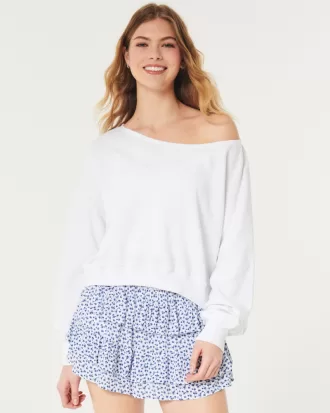 Easy Terry Off-the-Shoulder Sweatshirt,Easy Terry Off-the-Shoulder Sweatshirt Easy Terry Off-the-Shoulder Sweatshirt,Easy Terry Off-the-Shoulder Sweatshirt