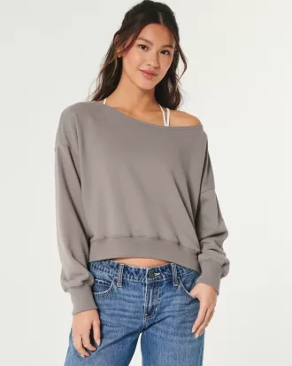 Easy Terry Off-the-Shoulder Sweatshirt,Easy Terry Off-the-Shoulder Sweatshirt Easy Terry Off-the-Shoulder Sweatshirt,Easy Terry Off-the-Shoulder Sweatshirt