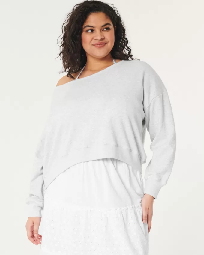 Easy Terry Off-the-Shoulder Sweatshirt,Easy Terry Off-the-Shoulder Sweatshirt Easy Terry Off-the-Shoulder Sweatshirt,Easy Terry Off-the-Shoulder Sweatshirt