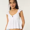 Easy Tie-Front Babydoll Top,Easy Tie-Front Babydoll Top Easy Tie-Front Babydoll Top,Easy Tie-Front Babydoll Top