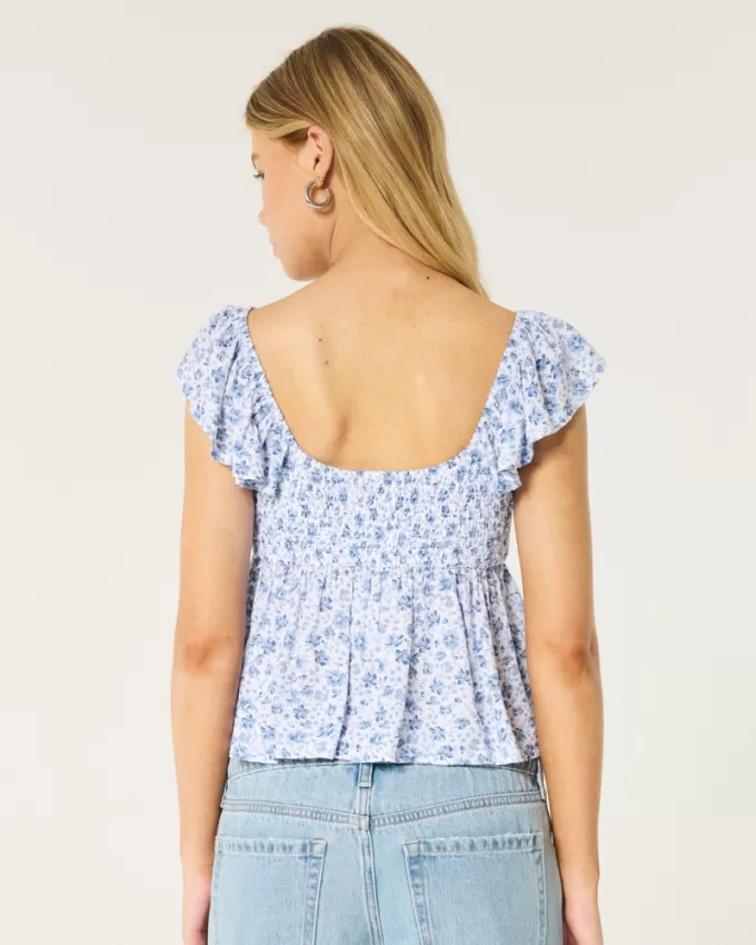 Easy Tie-Front Babydoll Top,Easy Tie-Front Babydoll Top Easy Tie-Front Babydoll Top,Easy Tie-Front Babydoll Top