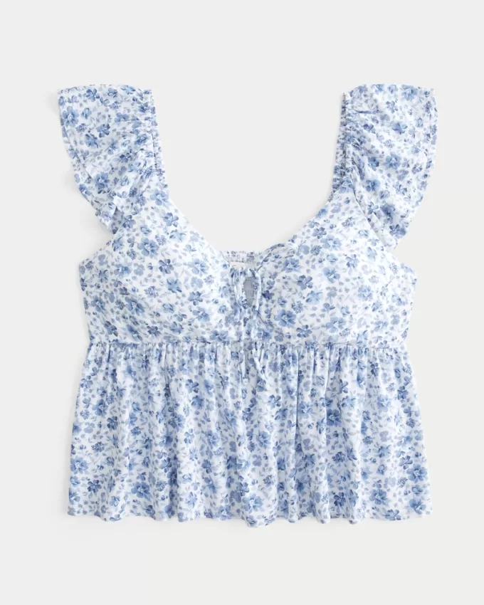 Easy Tie-Front Babydoll Top,Easy Tie-Front Babydoll Top Easy Tie-Front Babydoll Top,Easy Tie-Front Babydoll Top