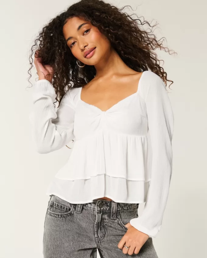 Easy Twist Bust Babydoll Top,Easy Twist Bust Babydoll Top Easy Twist Bust Babydoll Top,Easy Twist Bust Babydoll Top