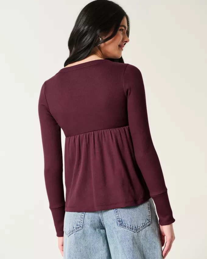 Easy Wrap-Front Babydoll Top,Easy Wrap-Front Babydoll Top Easy Wrap-Front Babydoll Top,Easy Wrap-Front Babydoll Top