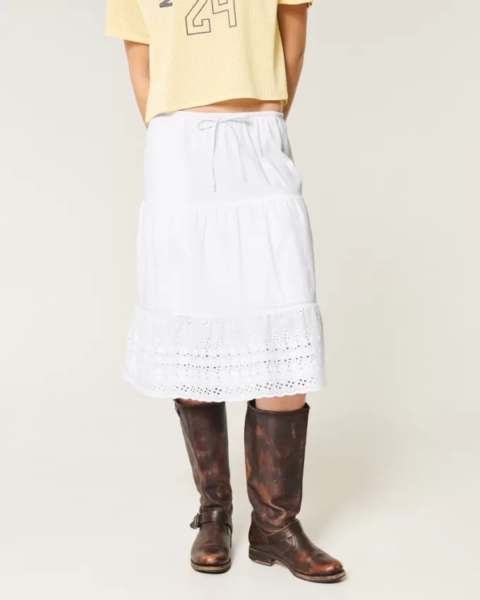 Embroidered Hem Midi Skirt,Embroidered Hem Midi Skirt Embroidered Hem Midi Skirt,Embroidered Hem Midi Skirt