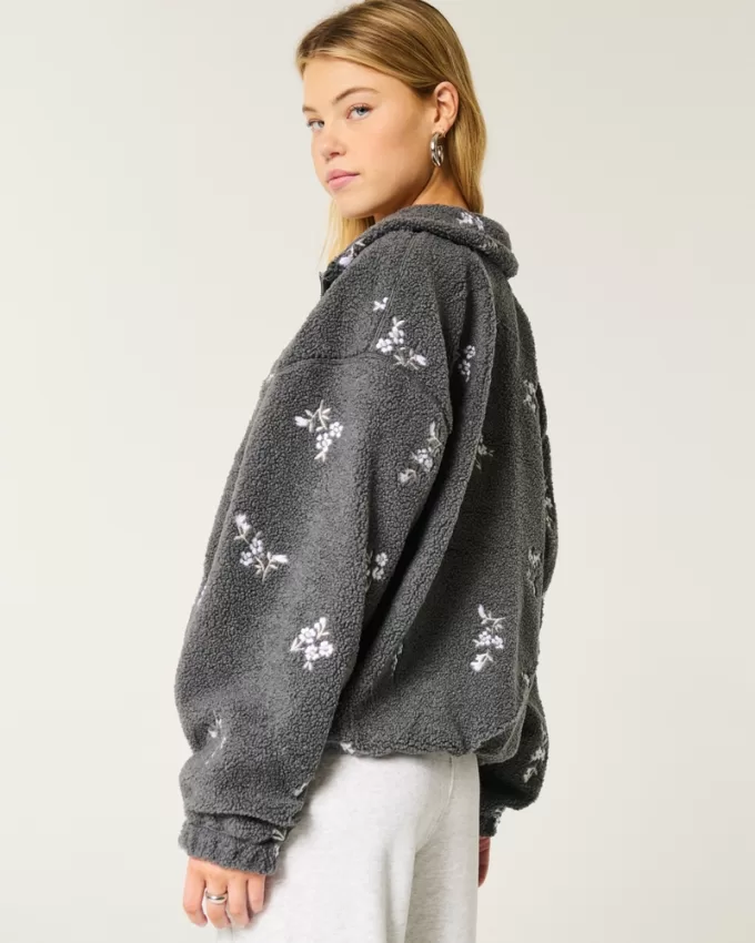 Embroidered Sherpa Fleece Jacket,Embroidered Sherpa Fleece Jacket Embroidered Sherpa Fleece Jacket,Embroidered Sherpa Fleece Jacket