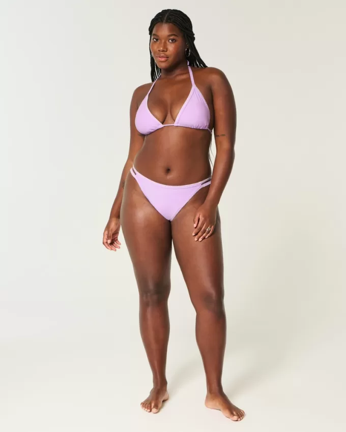 Embroidered Stitch Triangle Bikini Top,Embroidered Stitch Triangle Bikini Top