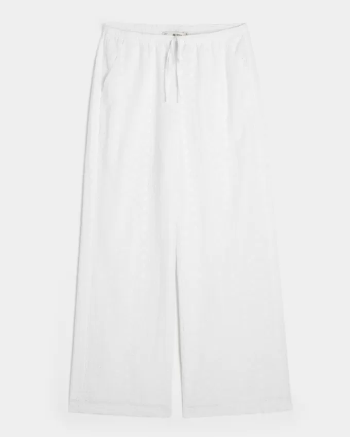 Eyelet Pull-On Baggy Pants,Eyelet Pull-On Baggy Pants Eyelet Pull-On Baggy Pants,Eyelet Pull-On Baggy Pants