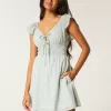 Flutter Sleeve Double-Tie Skort Dress,Flutter Sleeve Double-Tie Skort Dress Flutter Sleeve Double-Tie Skort Dress,Flutter Sleeve Double-Tie Skort Dress