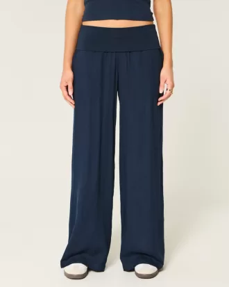 Foldover Waist Super Baggy Pants,Foldover Waist Super Baggy Pants