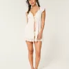 Gauze Tie-Front Cover Up Top,Gauze Tie-Front Cover Up Top Gauze Tie-Front Cover Up Top,Gauze Tie-Front Cover Up Top