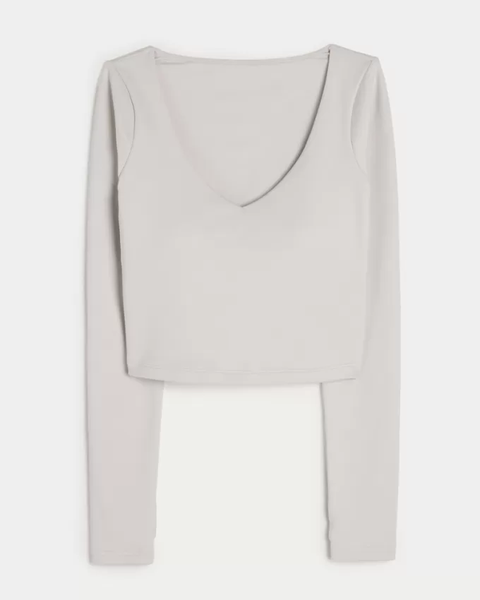 Gilly Hicks Active Recharge Long-Sleeve Plunge Top,Gilly Hicks Active Recharge Long-Sleeve Plunge Top Gilly Hicks Active Recharge Long-Sleeve Plunge Top,Gilly Hicks Active Recharge Long-Sleeve Plunge Top